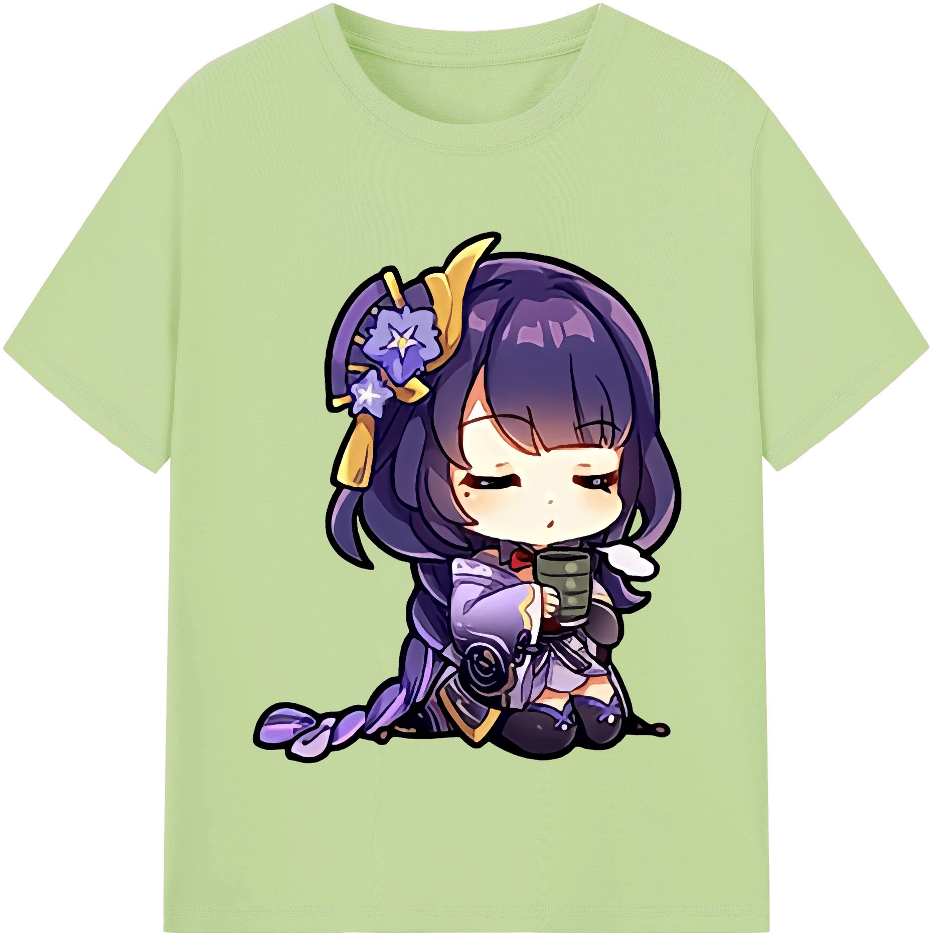 げんし神 雷電将軍 らいでんしょうぐん genshin Raiden Shogun 綿100％半袖Tシャツ（フロントプリント）